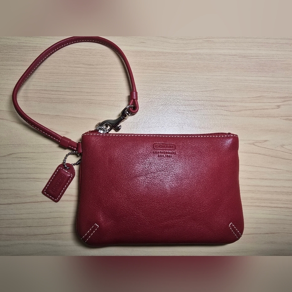 COACH Red Leather Wristlet - Picture 1 of 14